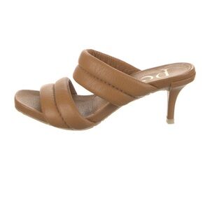 Pedro Garcia Light Brown Heeled Mules